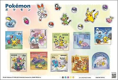 Pokemon Stamp Japan Post 2021 Greeting Stamp Limited 84 yen Pokemon Stamp Japan Post 2021 Greeting Stamp Limited 84 yen