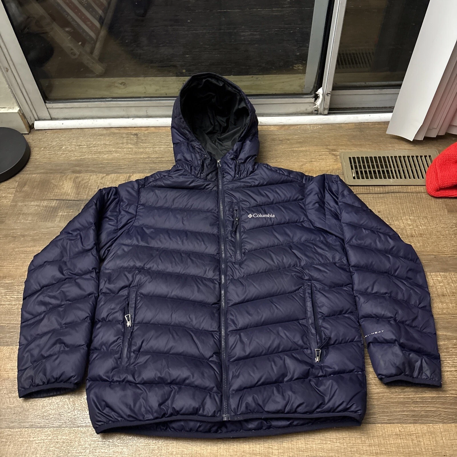 COLUMBIA INTERCHANGE OMNI-HEAT - Men's HELLFIRE Down Jacket - Size Large Purple