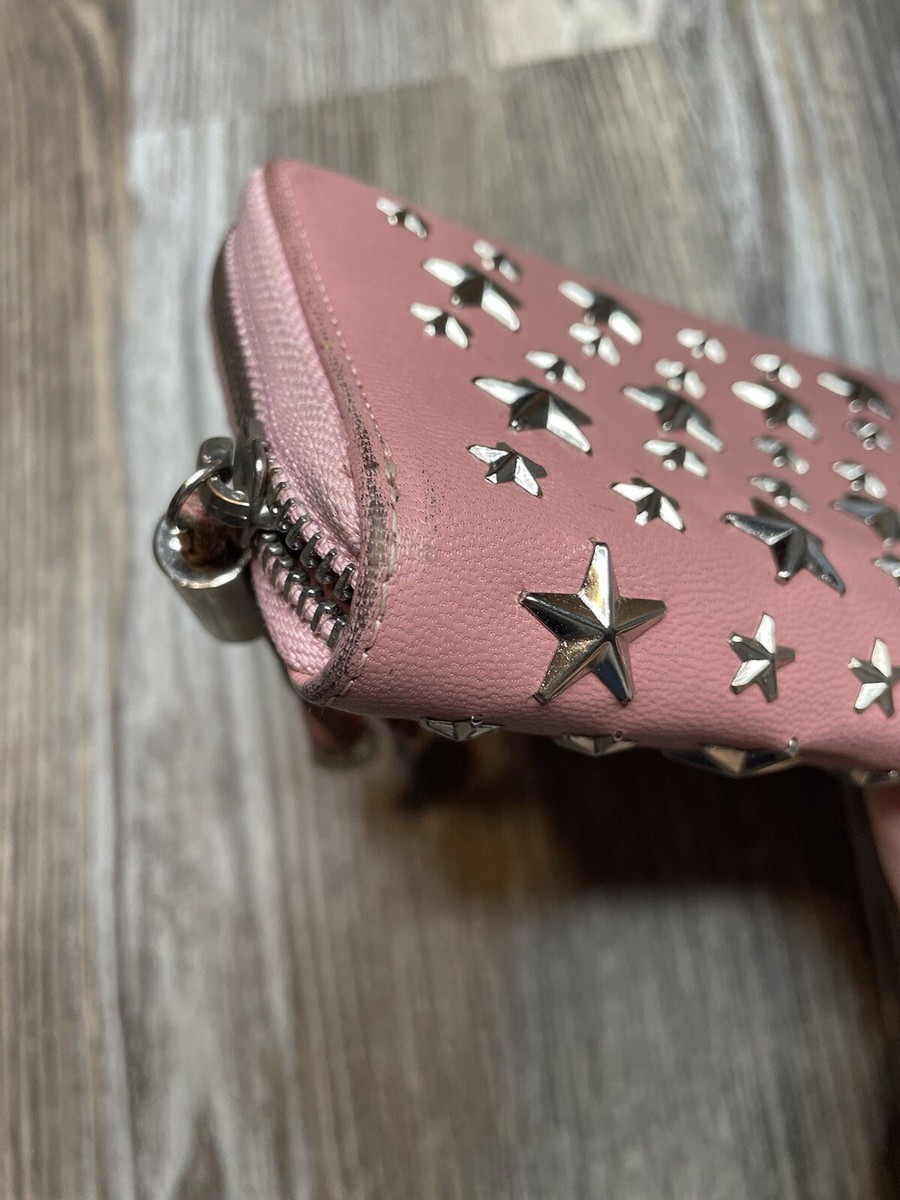 Jimmy Choo Philippa Pink Leather Long Star Studs Wallet Jimmy Choo Philippa Pink Leather Long Star Studs Wallet