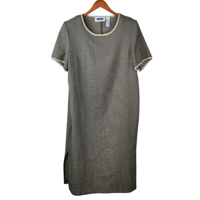 Vintage Shirt Dress Size 16 16W XL Alt Grunge Pinafore Check Maxi Tan Light  | eBay