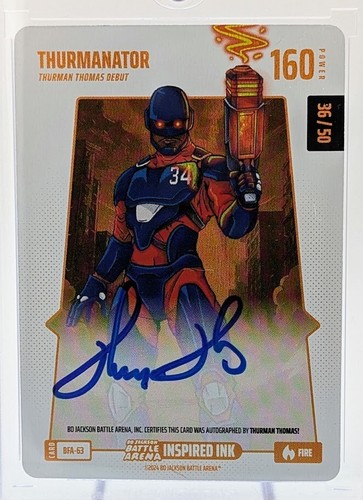 New Listing2024 Bo Jackson Battle Arena Thurman Thomas Thurmanator Fire Auto /50
