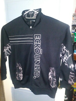 Ecko Unltd Defined By Design 3xl Black With Camoflauge Full Zipper Jacket B50