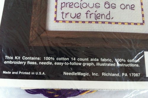 One True Friend 5 x 7" Counted Thread Cross Stitch Kit NMI Needlemagic 2203 - Picture 3 of 4