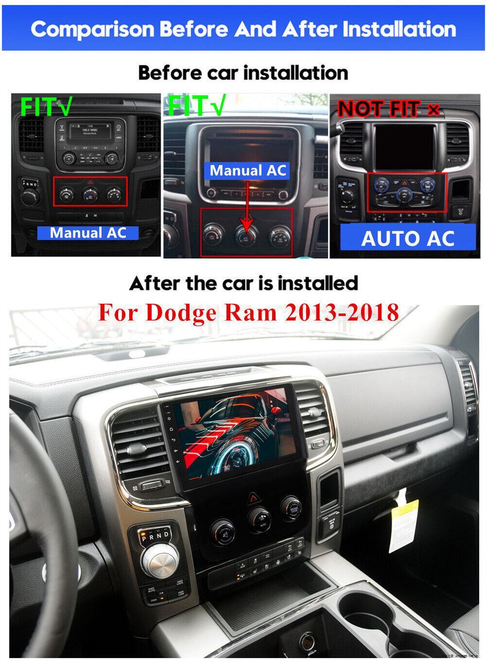 9'' 立体声收音机 GPS 适用于道奇 RAM 1500 2500 3500 4500 5500 2013-2018 手动交流 - 第 3 张/共 23 张