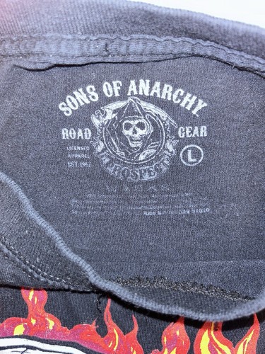 Sons of Anarchy Men's Large T Shirt Black Samcro Fear the Reaper Big Graphic - Picture 3 of 4