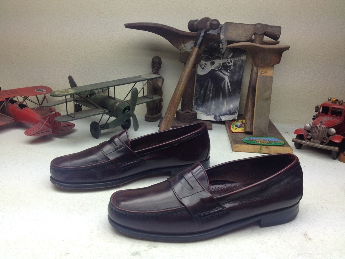 DOMINICAN MADE DEXTER BURGUNDY LEATHER SLIP[ ON PENNY LOAFER  display picture 2