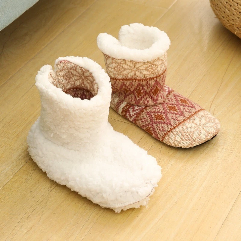 Mujeres Calcetines Zapatilla Suave con Pinzas Esponjosos Invierno Gruesos Térmicos Acogedores Calcetines Foto 3 de 4