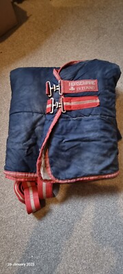 Horseware Ireland Equestrian 5'9'' Stalldecke marineblau rot Paspel braucht Patch