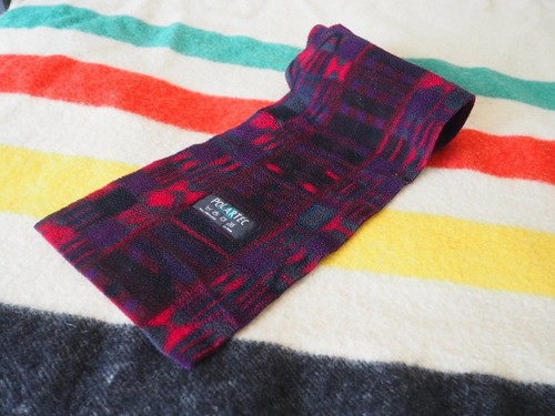 VTG 90s Retro Aztec Southwest Polartec Fleece Scarf Purple Outdoor Winter EUC - Picture 2 of 4