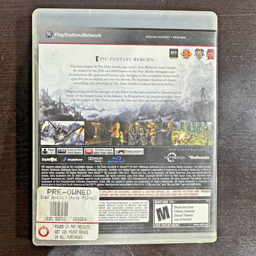 Skyrim The Elder Scrolls V PS3 Game Epic Fantasy Adventure RPG Playstation - Picture 2 of 4