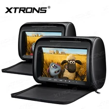 2X Black 9" HD Car Seat Pillow Headrest Monitor DVD Player Game HDMI USB SD