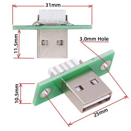 CY 5pcs DIY OEM USB Type-A Female Socket Solder Connector with Panel Mount - Picture 2 of 11