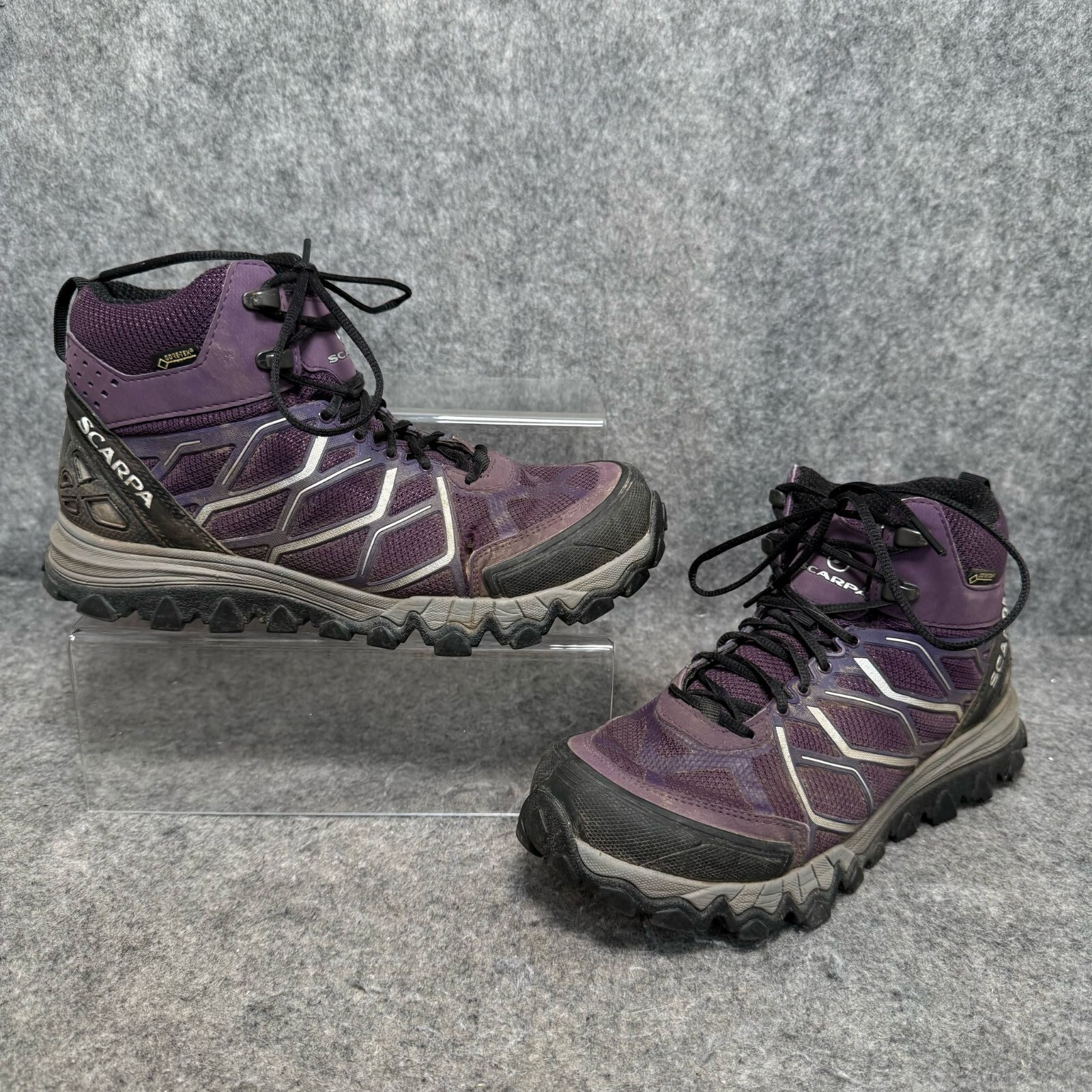 Botas de Trekking Scarpa para Mujer Talla UK 4 Nitro Hike GTX Ciruela/Plata Gore Tex Walk