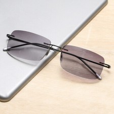 Rimless Invisible Bifocal Reading Glasses Sun...