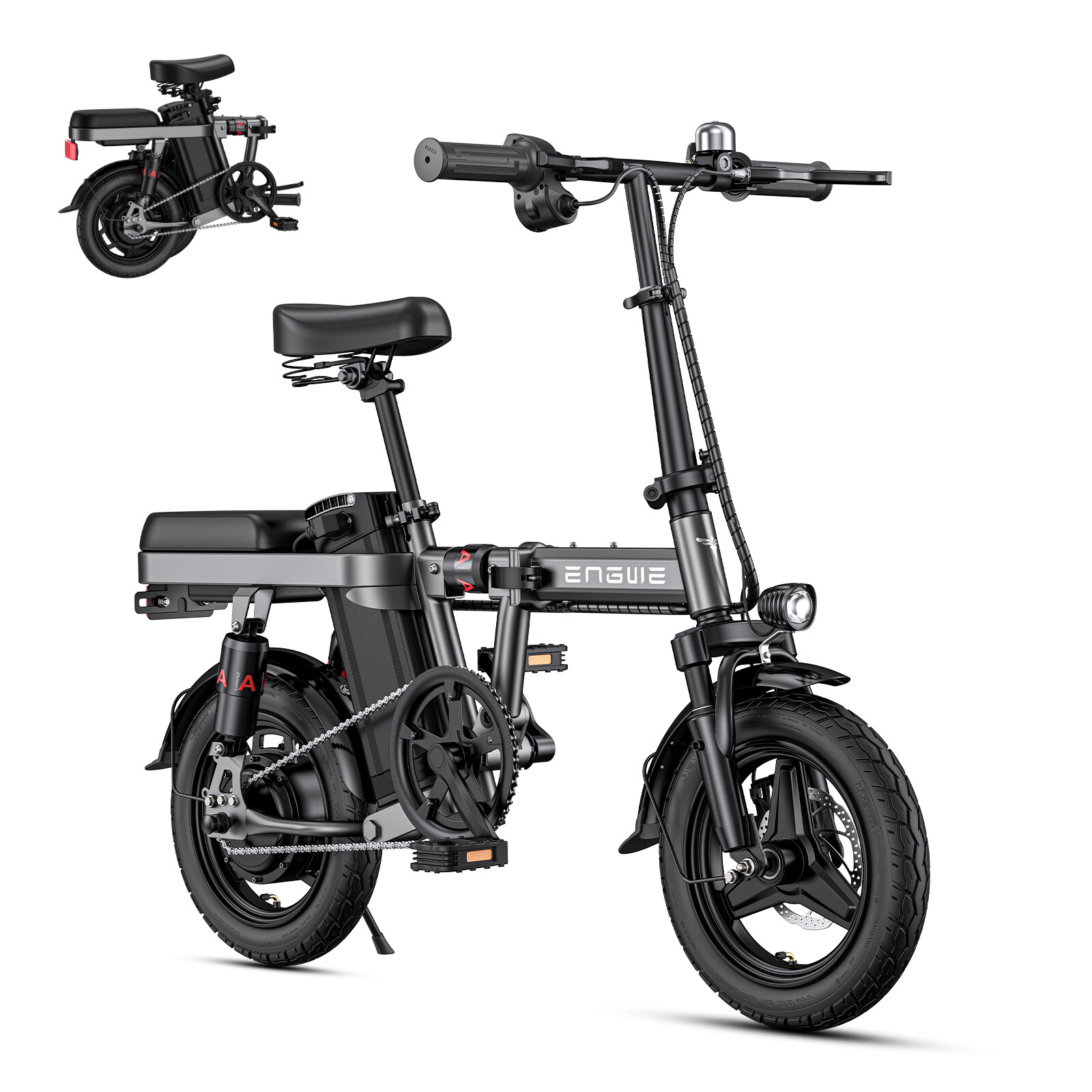 ENGWE T14 350W 48V Folding E-Bike with 14 Inch Tires 22 Mile Range