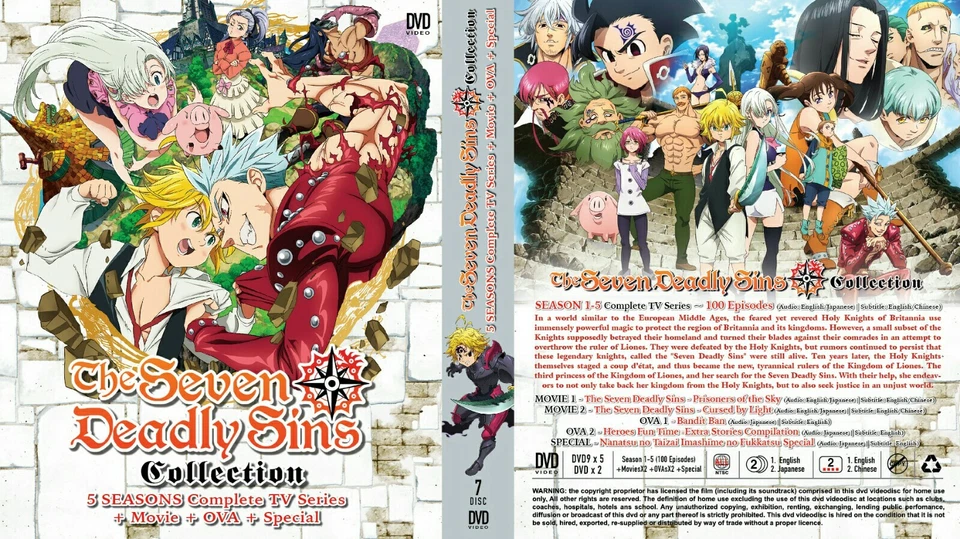 DVD The Seven Deadly Sins Season 1-5 Epi 1-100+2Movies+2OVAs+Special English Dub - Image 3 of 3