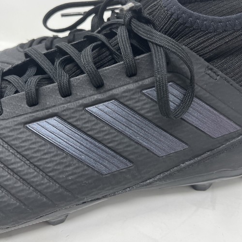 Adidas Soccer Cleats Predator F35594 Black Purple Stripes FG Sock Men's Size 13 - Picture 11 of 24