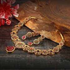 Antique Choker Premium Quality Necklace Set Gift for Her Indian Jewellery Set
