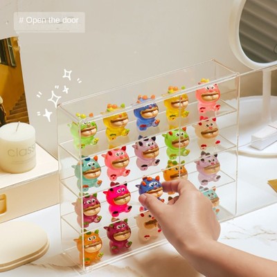 Transparent Geteilte Aufbewahrung sbox Schiebetür POPMART Display Rack