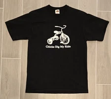 Chick's Dig My Ride T-Shirt Black Size Medium Graphic Print Fruit Of The Loom