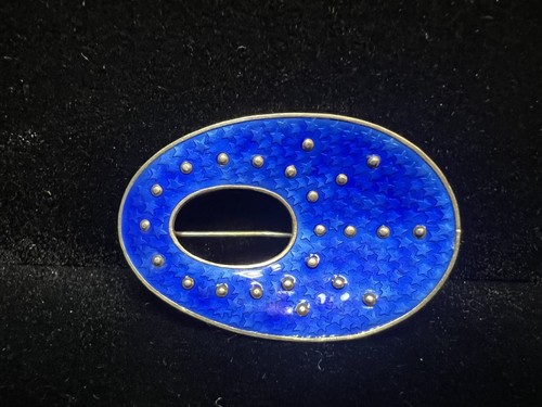 OYSTEIN BALLE NORWAY STERLING SILVER MODERNIST ENAMEL PIN VINTAGE MID-CENTURY