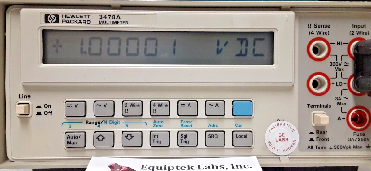HP3478A DMM CALIBRATED w/ REPORT 5.5 digit accy 100uΩ resolution