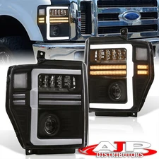 Black Projector Head Lights Lamps LED DRL Signal For 2008-2010 Ford F250 F350 SD