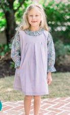 GRACE AND JAMES Cord Jumper/Floral Blouse Set - Lavender - NWT Girls 8