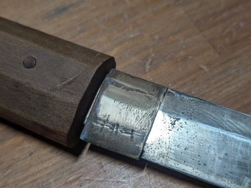 1950s Japanese Tanto Katana Replica | Brass & Steel Blade | Wood Saya | Rare TT7 - Picture 3 of 10