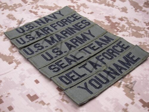Green Chest Tapes Custom name Tapes ARMY NAVY SEAL DELTA Embroidery Patch - Picture 2 of 15