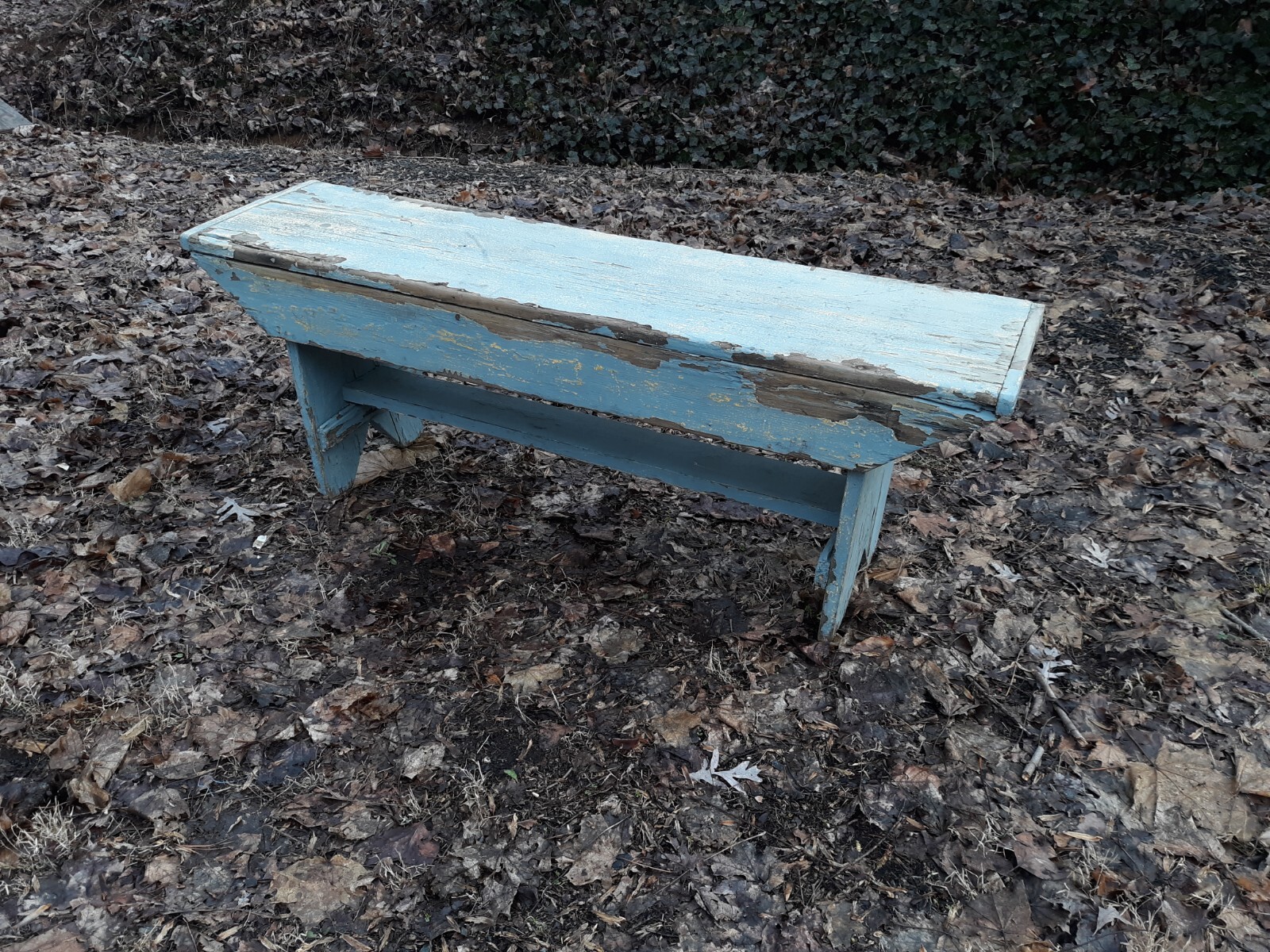 Antique Primitive Bucket Bench In Old Paint eBay