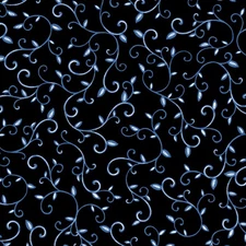 P&B Textiles - Practical Magic - Scroll - Black, Fabric BTY