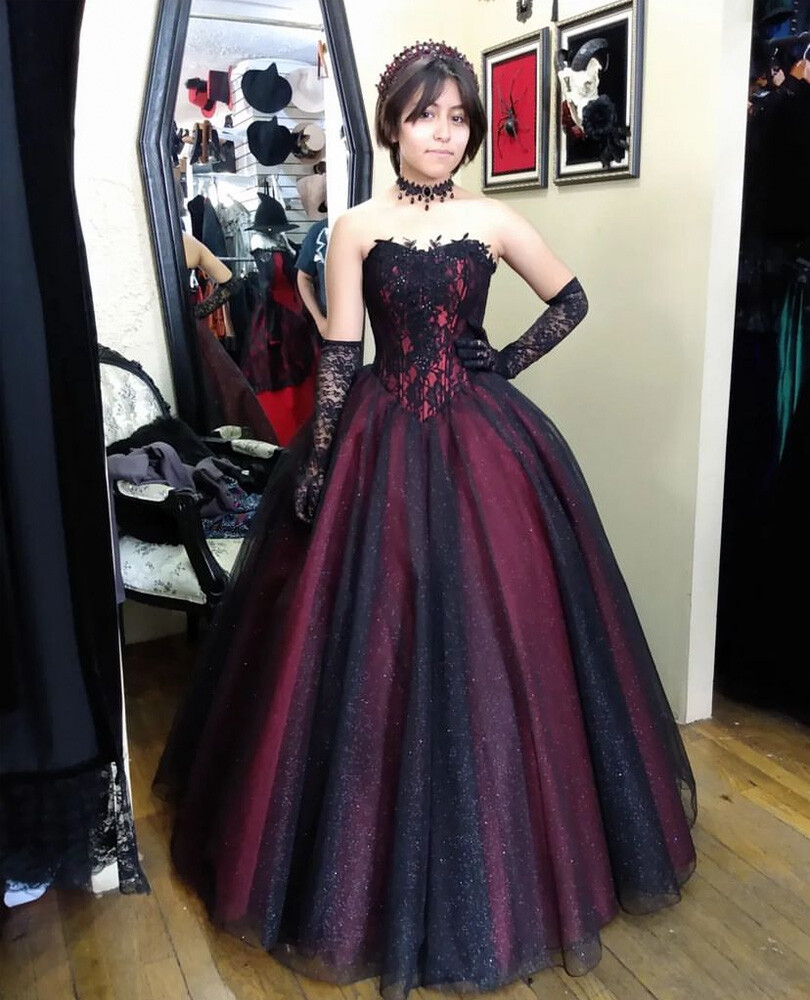 prom dress goth Purple Gothic Lolita Ball Gown Designed for young Black women attending galas Ravenhurst Gothic Ball Gown -