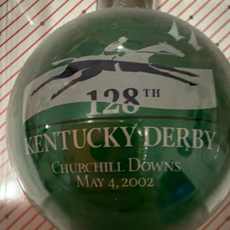 Ornaments Unlimited Kentucky Derby 128 2002 Glass Ball Christmas Ornament