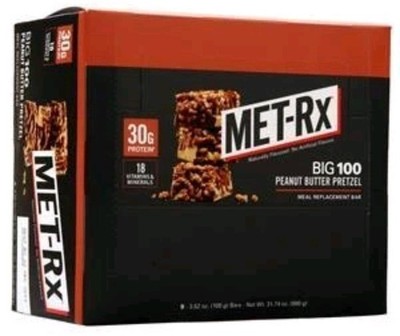 Met-Rx Big 100 Meal Replacement Bar Peanut Butter Pretzel 9 bars