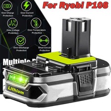 Replace 18V 3.8AH For Ryobi P108 One Plus Lithium Battery RB18L50 RB18L40 P104