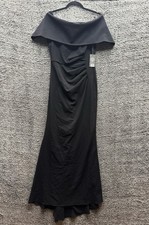NWT Vince Camuto Off-Shoulder Ruched Evening Maxi Dress Black Womens Size 6