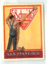Schmidt LITHOGRAPH Co. ~SAN FRANCISCO CA~ Scarce Early Poster Stamp, c. 1920