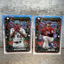 2024 Topps Holiday Miami Marlins Team Lot - 2 Cards Sandy Alcantara, Max Meyer