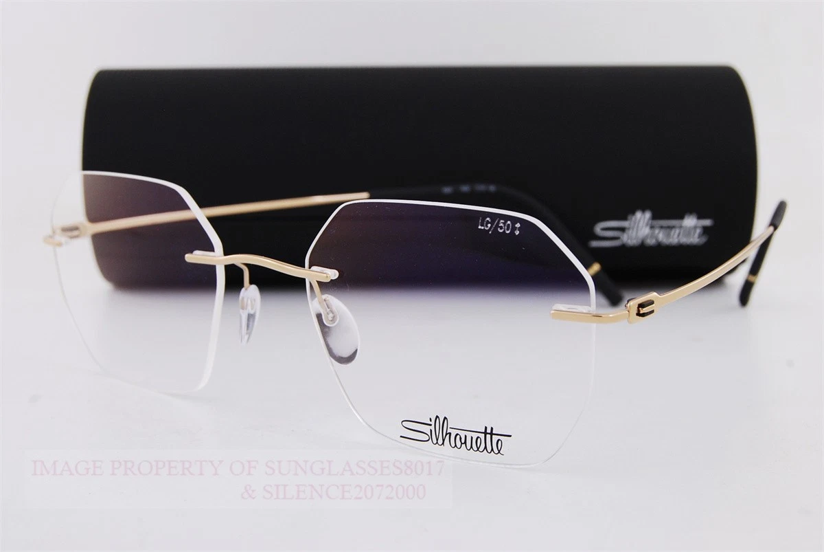 Silhouette Eyeglasses Eye Glasses Frames M 2135 /20 C 2097 58-20-145 Silhouette Eyeglasses M 7395 /20 V 6051 Titan Gold Square  main image 3
