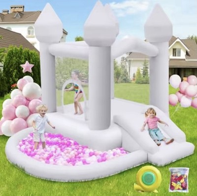Inflatable Bounce House with Slide Bouncy Castle w/Air Blower for Birthday Party