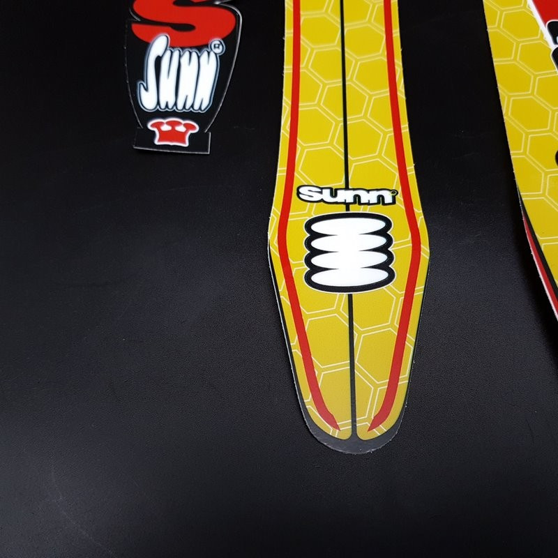 Sticker SUNN jaune Ref 03 adhésif décoratif vélo de course et VTT