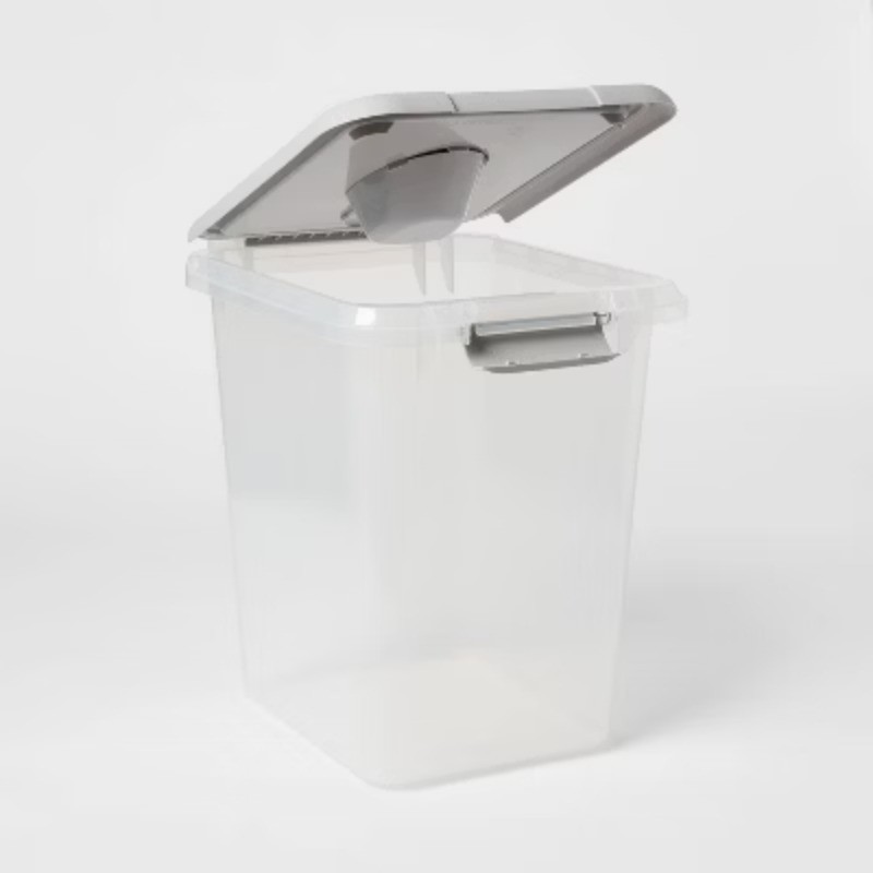 Pet Food Storage Tub with Built-in Scoop
