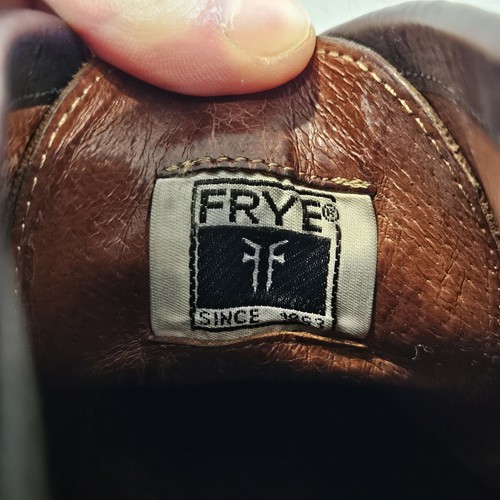 FRYE Prison Lace Up Ankle Combat Boots Brown Leather Men's Sz 10.5D Made in Mex - Imagen 13 de 14