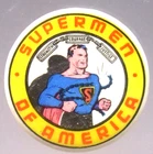 rare original 1st Version c. 1940 SUPERMEN OF AMERICA pinback button HI-GRADE ^