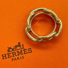Hermes Chaine d Ancre Scarf Ring Gold Metal Jewelry Accessory Authentic