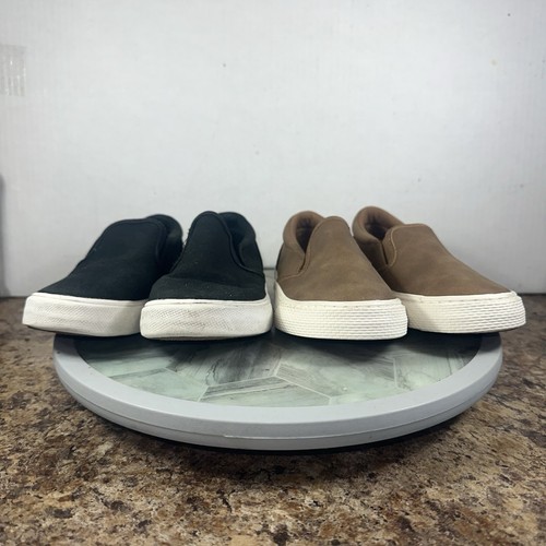 The Children’s Place Jungen hellbraun/schwarz Paket mit 2 Slipper Deck Schuhe Größe 12 - Bild 2 von 14