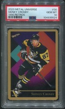 2023/24 Metal Universe Hockey #30 Sidney Crosby '90 Skybox Metal Retros PSA 10
