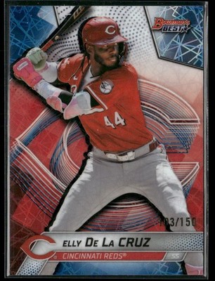 Elly De La Cruz 2025 Bowman's Best #37 Blue Lazer Refractors Cincinnati Reds