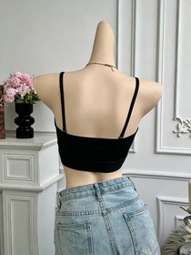 Sexy Women Hollow Out Cup Bras Wire Free Comfortable Camisole Lingerie